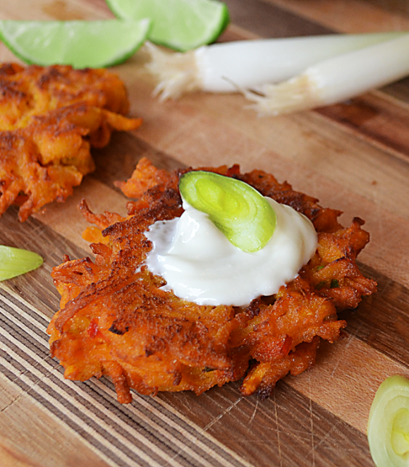 Sweet Potato Latkes with Sour Cream and Lime 1